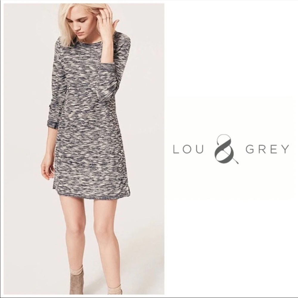 Lou & Grey long sleeve textured long sweater dress